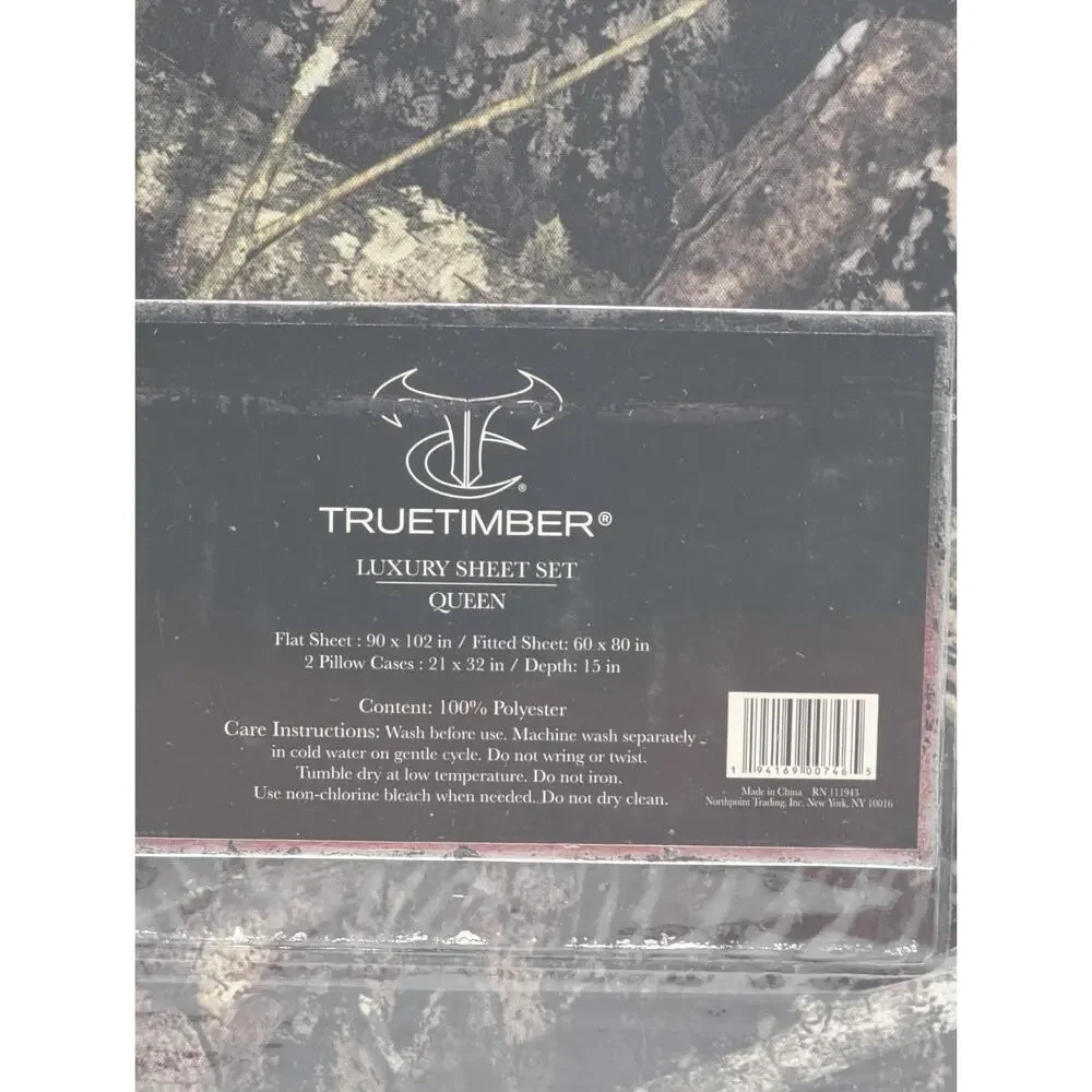 Truetimber 4pc Queen Size Luxury Conceal Camo Sheet Set Brand New